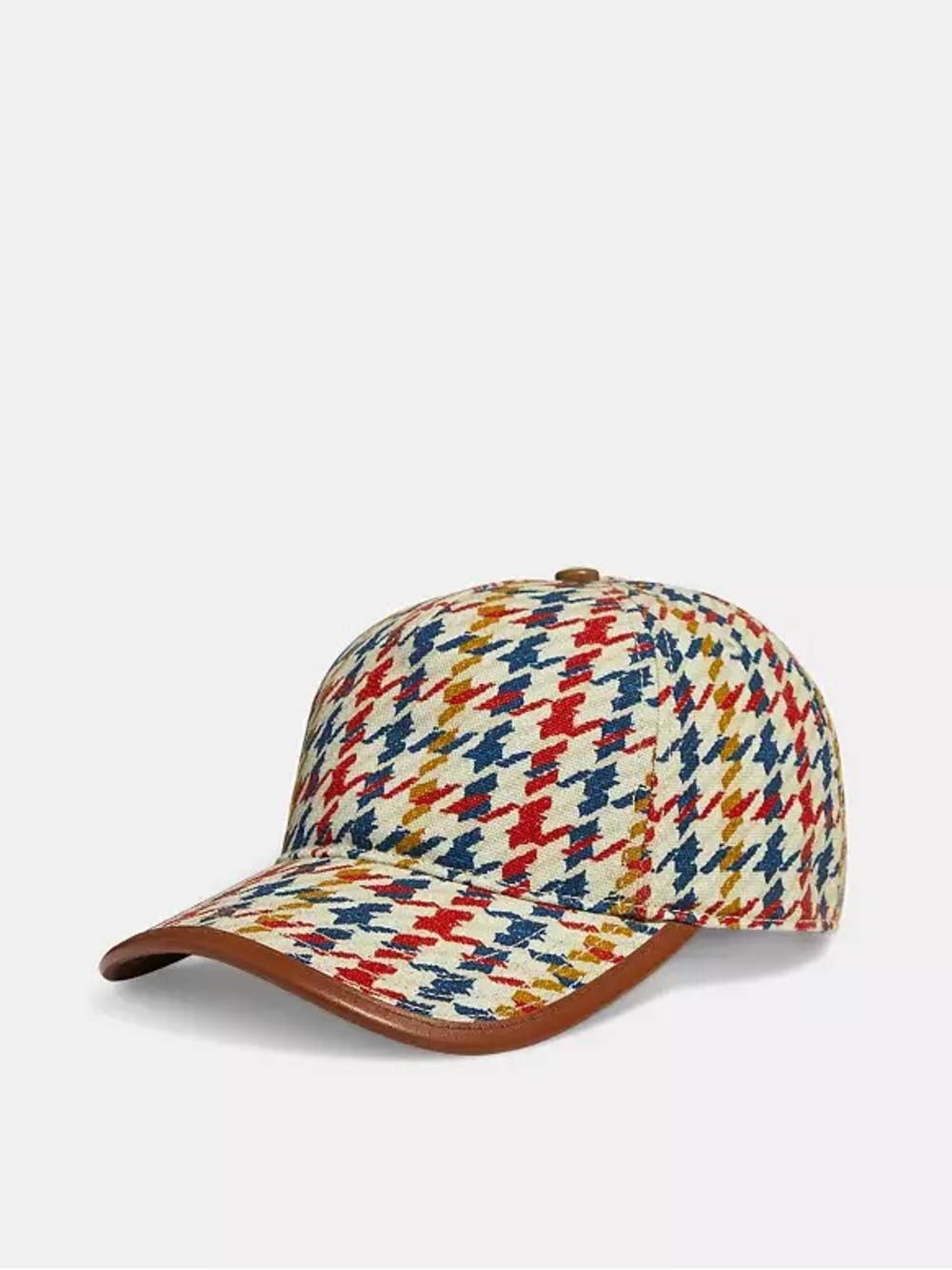 COACH • Houndstooth Baseball Cap In Organic Cotton hat